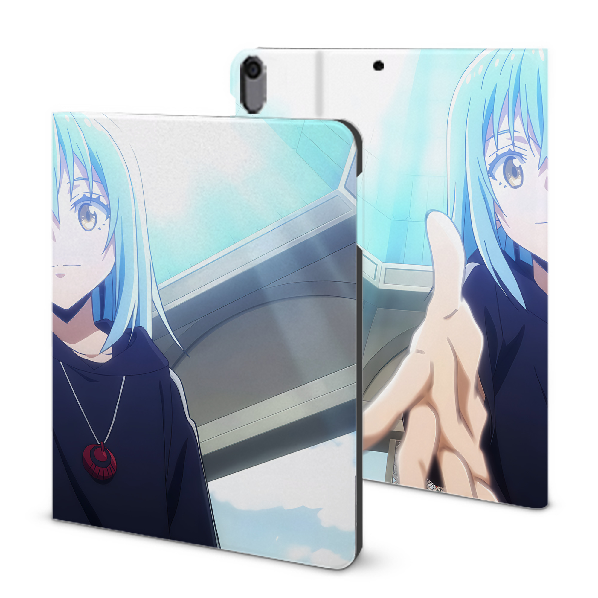 （画像用） 転スラ Regarding Reincarnated to Slime IPad ケース ブック型 PUレザー TPU 耐衝撃 軽量 薄型 ペン収納なし 全面保護 IPad 各モデル対応